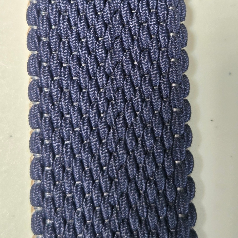 Tommy Bahama Mens Reversible Braided Belt Tan Navy Blue Leather Trim L/XL - Picture 5 of 12